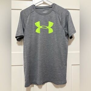 Under Armour Youth Gray and Neon Green Tee